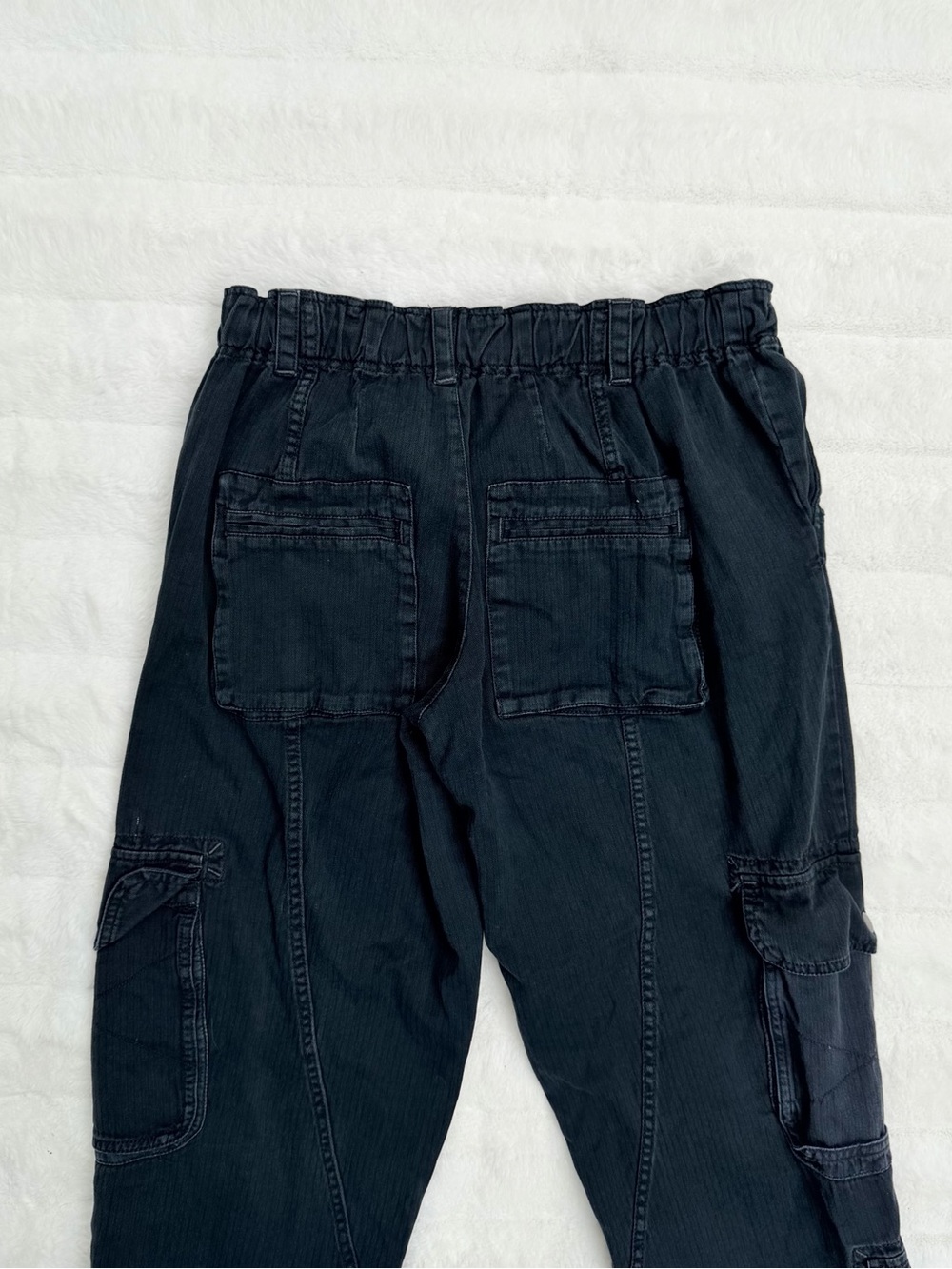 Free People Tahiti Cargo Pants Black Utility Drawstring Relaxed Fit S - Picture 10 of 12